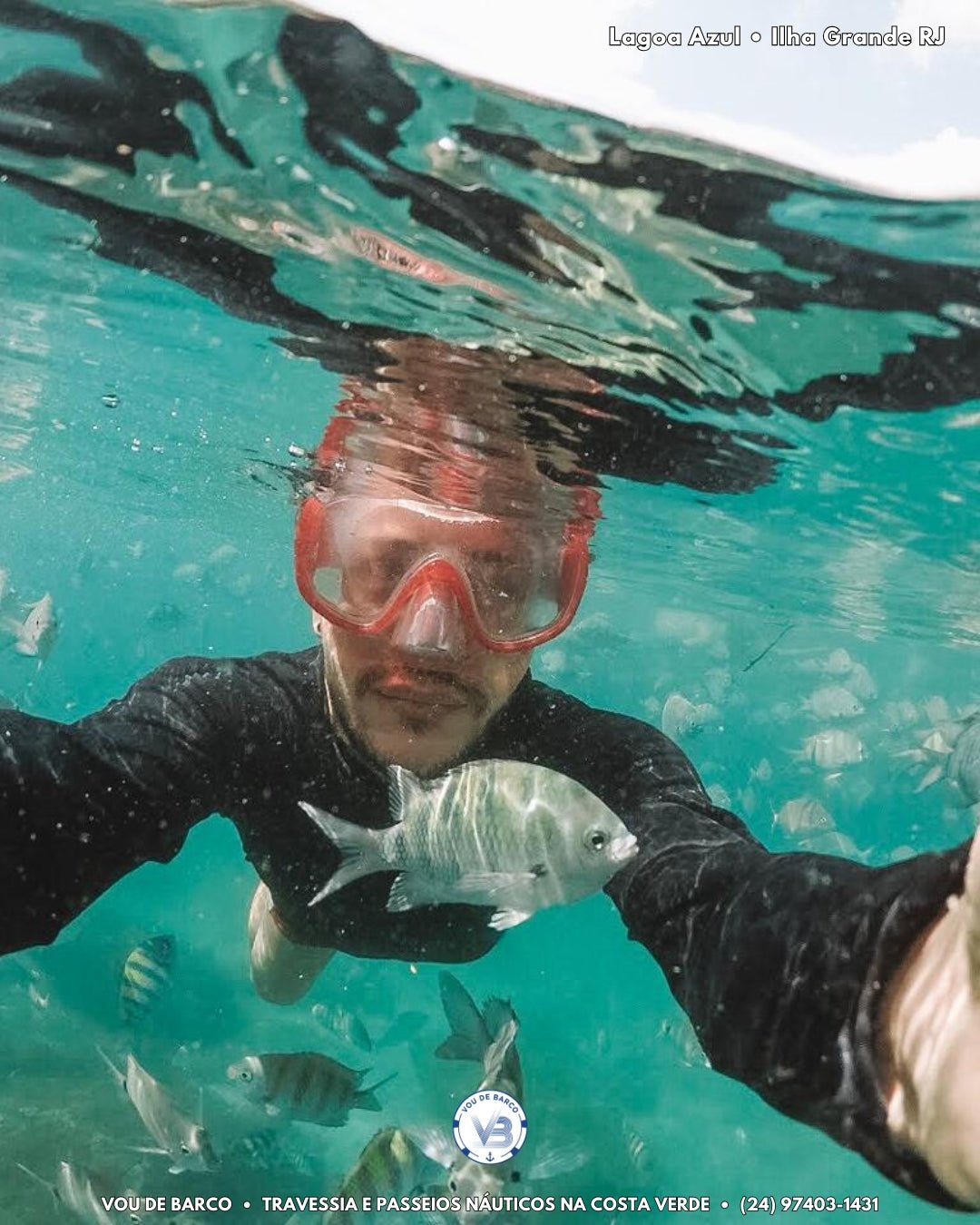 Lagoa Azul — águas cristalinas no passeio Ilha Tour 90°