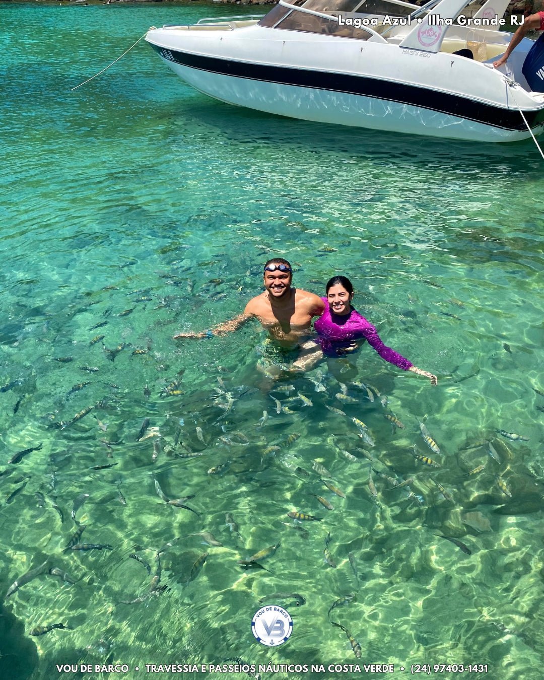 Lagoa Azul — snorkel no passeio Ilha Tour 90° em Ilha Grande